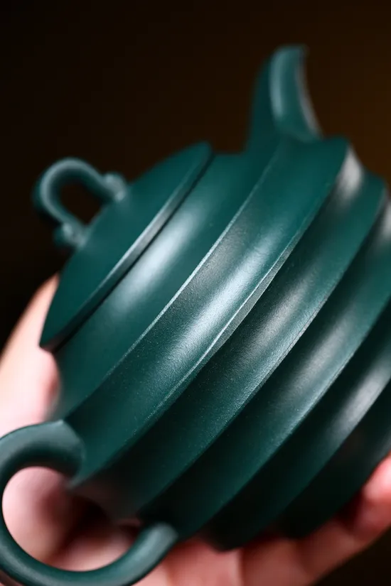 Yixing Teapot Collector's Item - Rare Green Clay, 270CC, Handcrafted by Tang Li 6