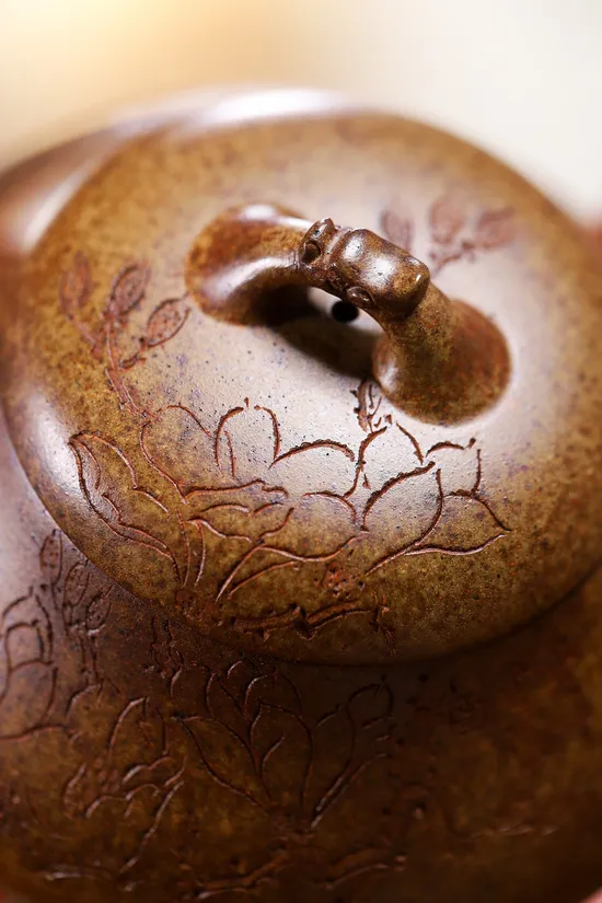 Handcrafted Yixing Golden Clay Dragon Teapot | Artisan Ceramics 6