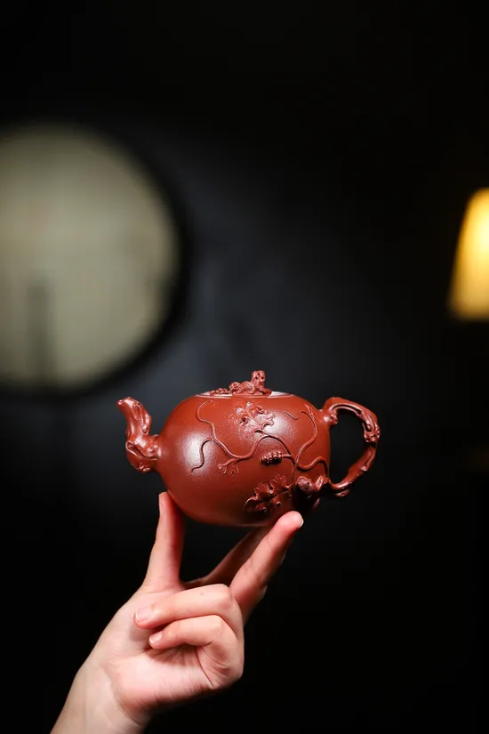Premium Yixing Zisha Clay Teapot - Artisan Crafted, Dragon Blood Clay 1