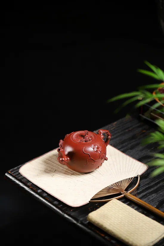 Premium Yixing Zisha Clay Teapot - Artisan Crafted, Dragon Blood Clay 9