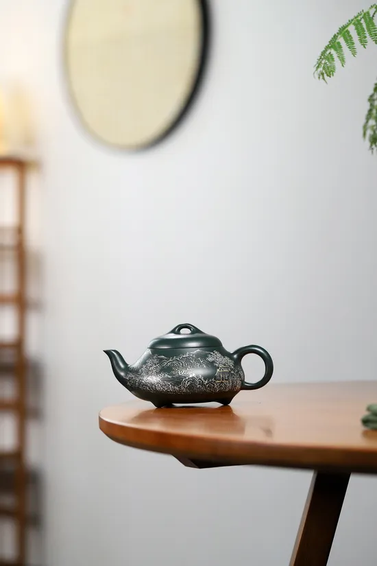Premium Yixing Teapot with Gold/Silver Inlay | Handcrafted Zisha Art 6
