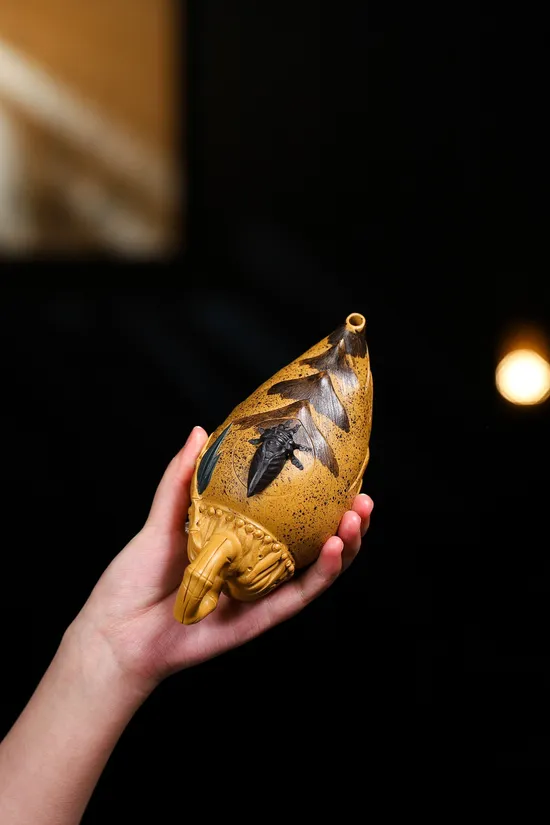 Premium Yixing Zisha Teapot | Handcrafted Bamboo Shoot Design 1