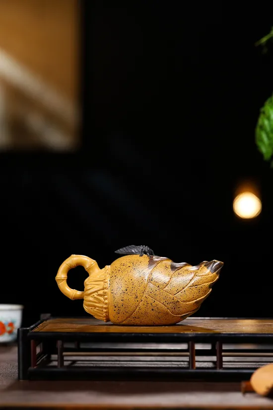 Premium Yixing Zisha Teapot | Handcrafted Bamboo Shoot Design 2