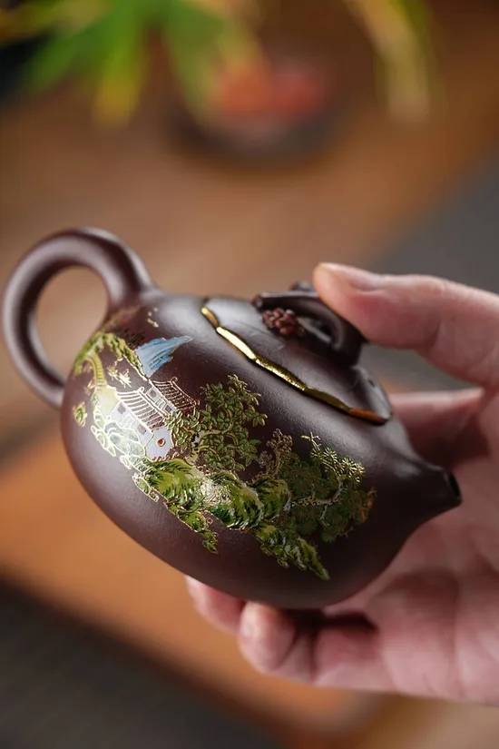 Zisha Teapots: National-level Artist Fan Jianxin | Aged Zini Clay | Squirrel & Grapevine Design 4