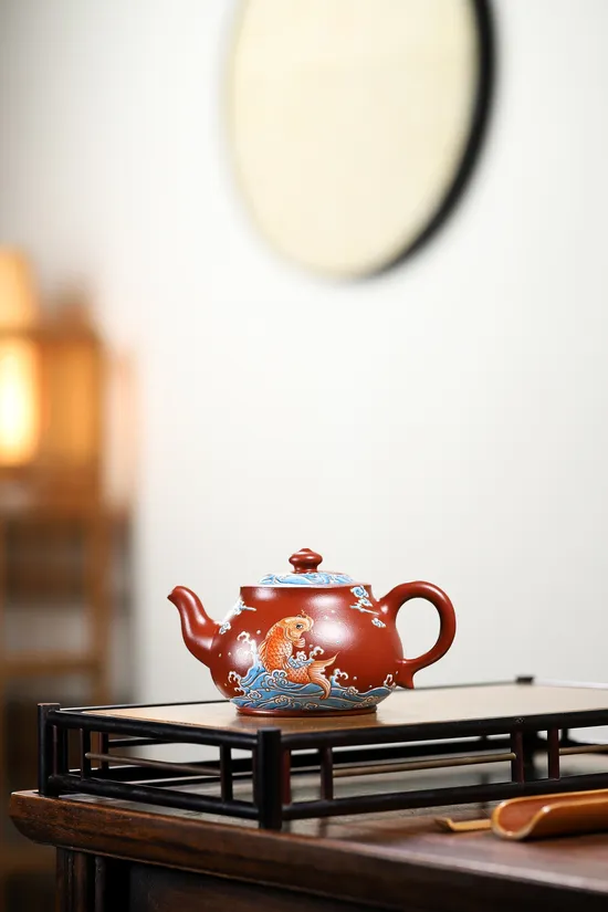 Zisha Teapots: Da Hong Pao clay | cloisonné enamel; 1