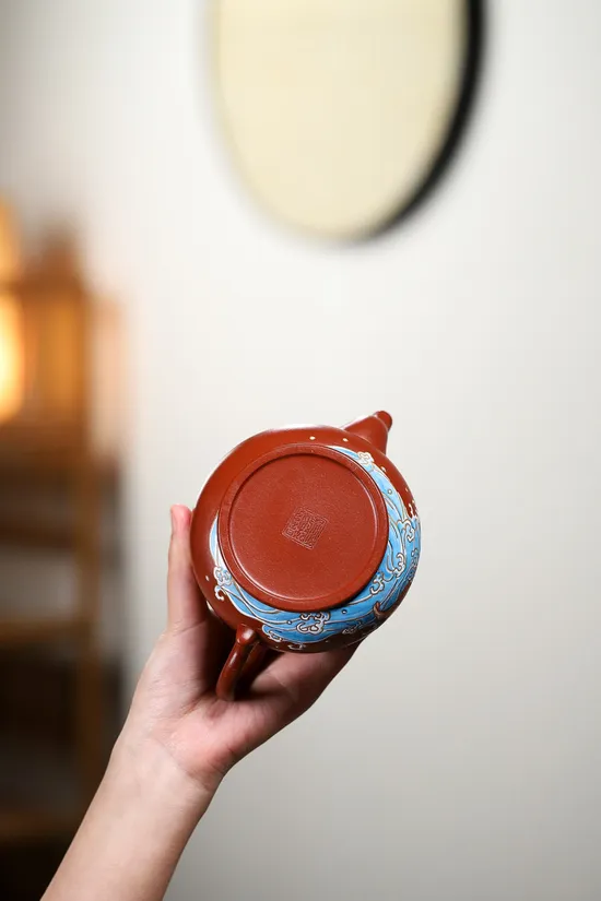 Zisha Teapots: Da Hong Pao clay | cloisonné enamel; 5