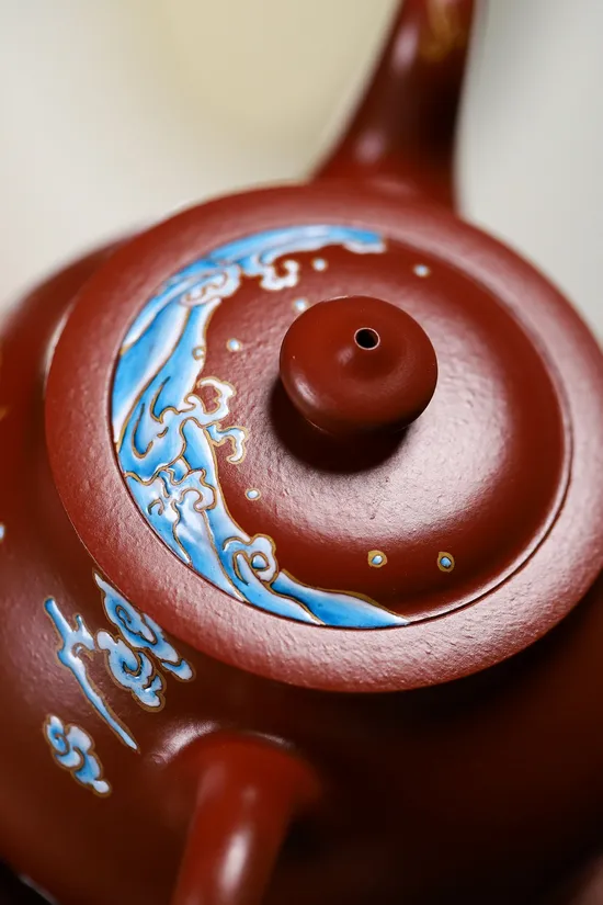 Zisha Teapots: Da Hong Pao clay | cloisonné enamel; 7