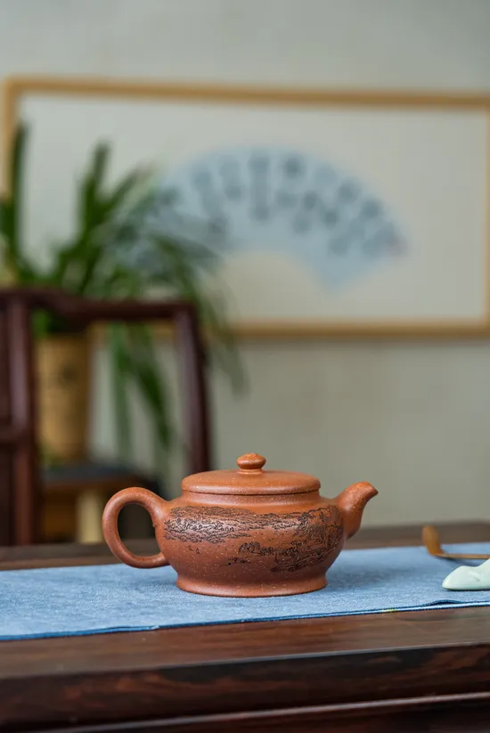 Premium Yixing Clay Teapot 'Man Fu' | Master Artist Crafted 5