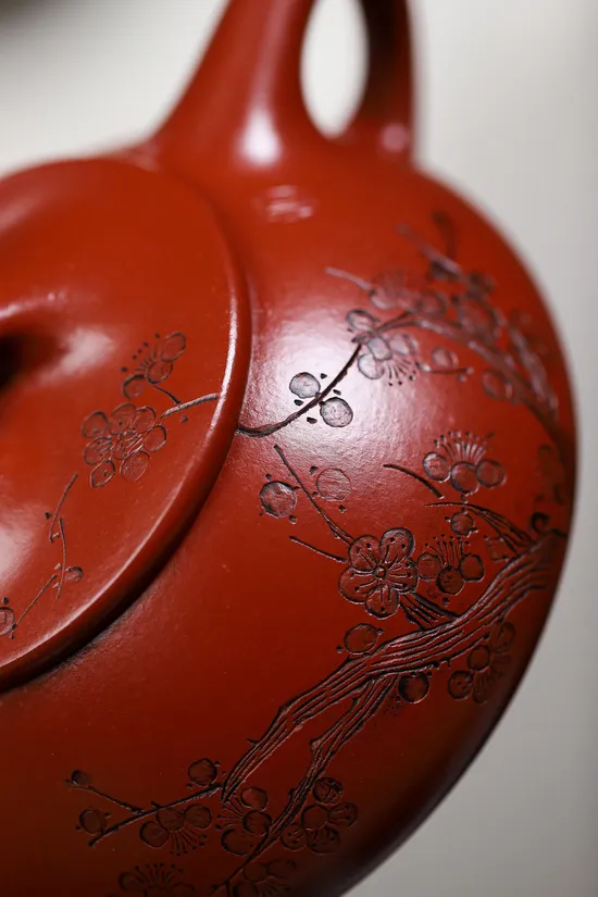 Zisha Teapots: Ink Plum Jingzhou Shipo | Da Hong Pao clay 3