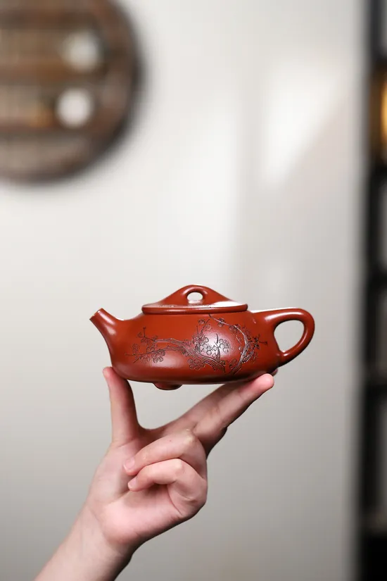 Zisha Teapots: Ink Plum Jingzhou Shipo | Da Hong Pao clay 5