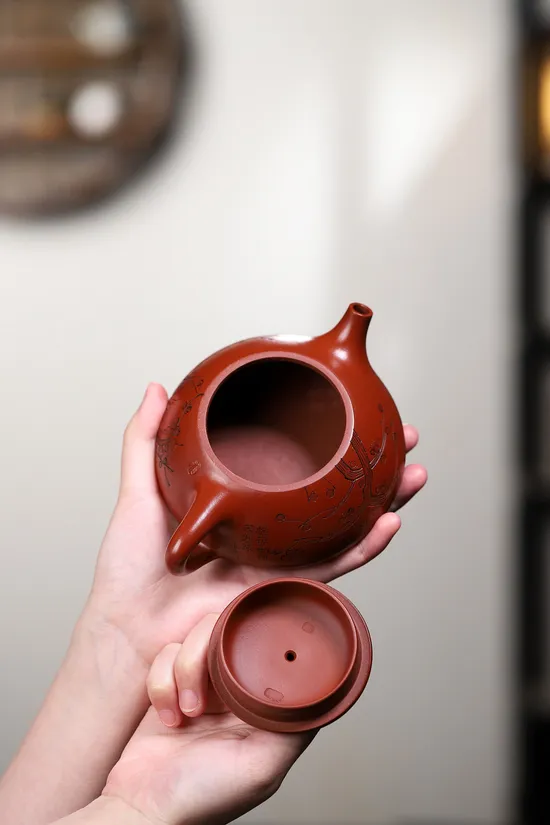 Zisha Teapots: Ink Plum Jingzhou Shipo | Da Hong Pao clay 6