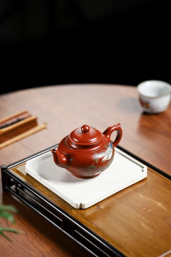 Yixing Zisha Teapot | Handcrafted Red Clay Teapot by Master Yang Peng 8
