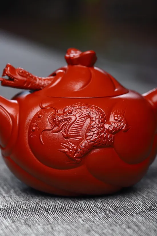 Yixing Zisha Teapot: Dragon Fish Artisan Craft | 200cc Clay Pot 1
