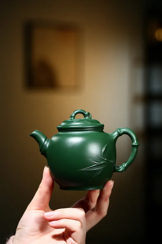 Premium Yixing Zisha Teapot: Rose Bamboo Design, Handcrafted Artistry 3