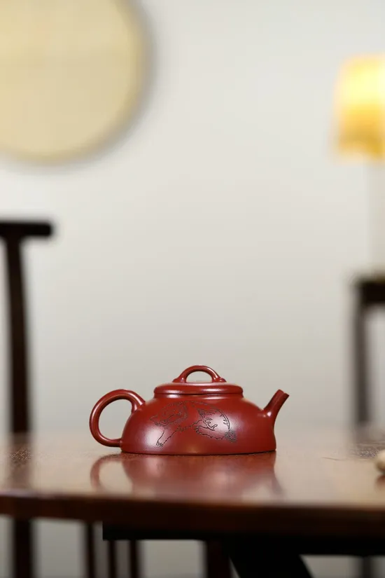 Yixing Zisha Teapot - Dragon's Blood Clay, Handcrafted & Authentic 3