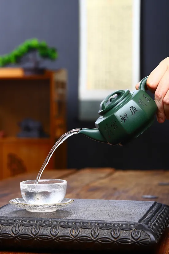 Yixing Zisha Teapot - Rare Green Clay, Handcrafted Artisan Teapot 5