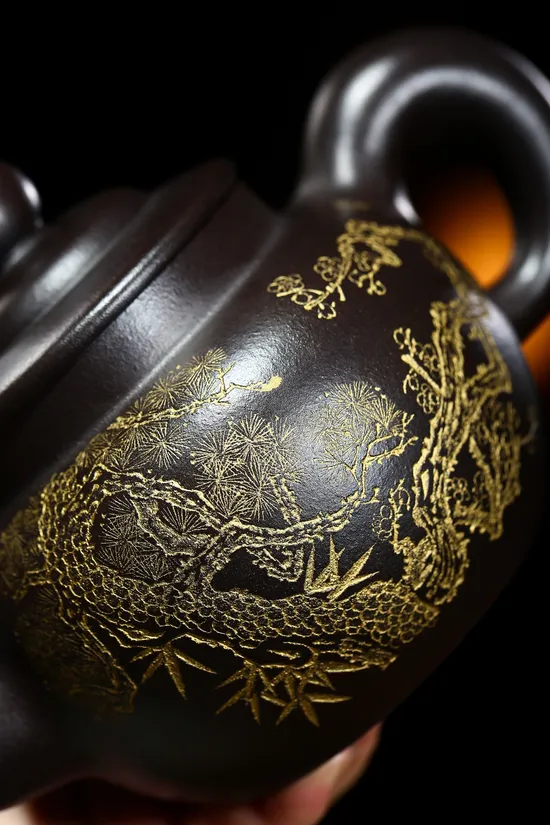 Premium Yixing Teapot | Handcrafted Stone Yellow Clay | 450cc 2