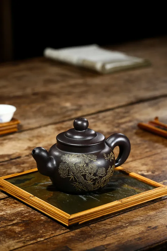 Premium Yixing Teapot | Handcrafted Stone Yellow Clay | 450cc 7