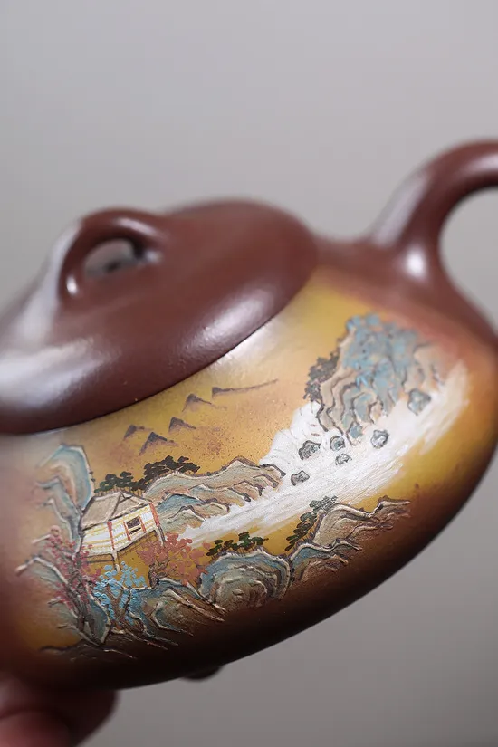 Yixing Zisha Hantang Piao Teapot – Dragon's Blood Clay Artistry 7