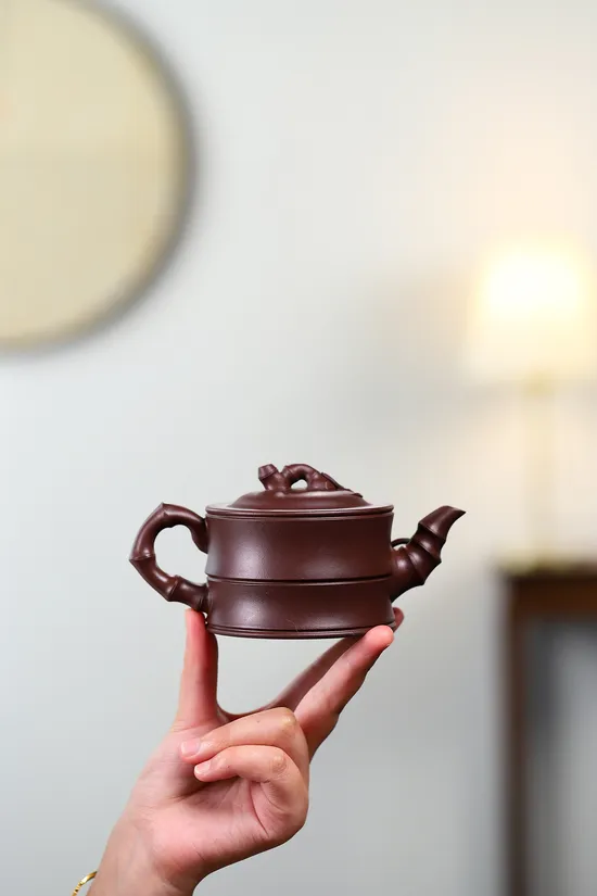 Yixing Zisha Teapot | Artisan Bamboo Design Clay Teapot 5