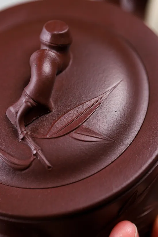 Yixing Zisha Teapot | Artisan Bamboo Design Clay Teapot 9