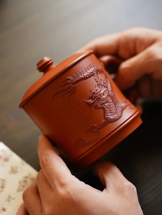 Zisha Teapots: Century Dragon and Phoenix | raw Zhu Ni 8