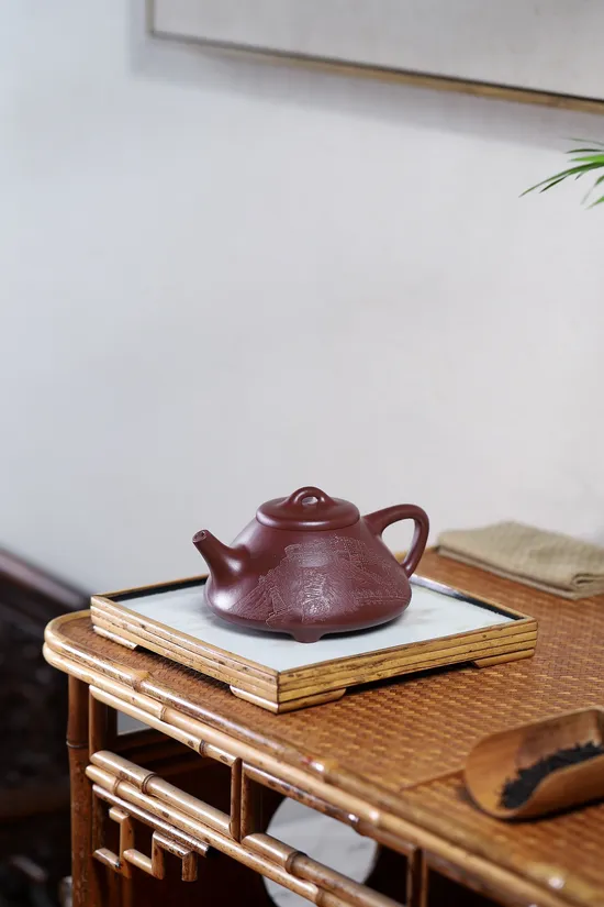 Yixing Zisha Teapot - Hand-Carved Potala Palace, Artisan Craft 1