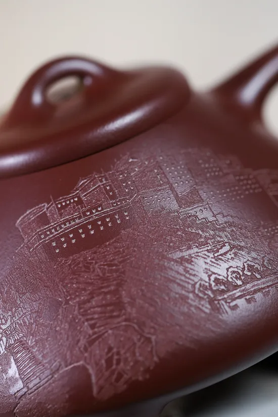 Yixing Zisha Teapot - Hand-Carved Potala Palace, Artisan Craft 3