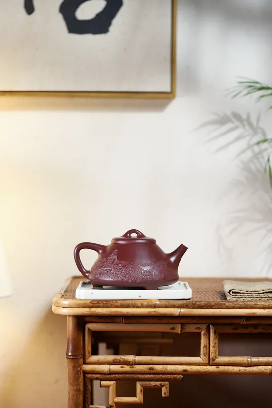 Yixing Zisha Teapot - Hand-Carved Potala Palace, Artisan Craft 4