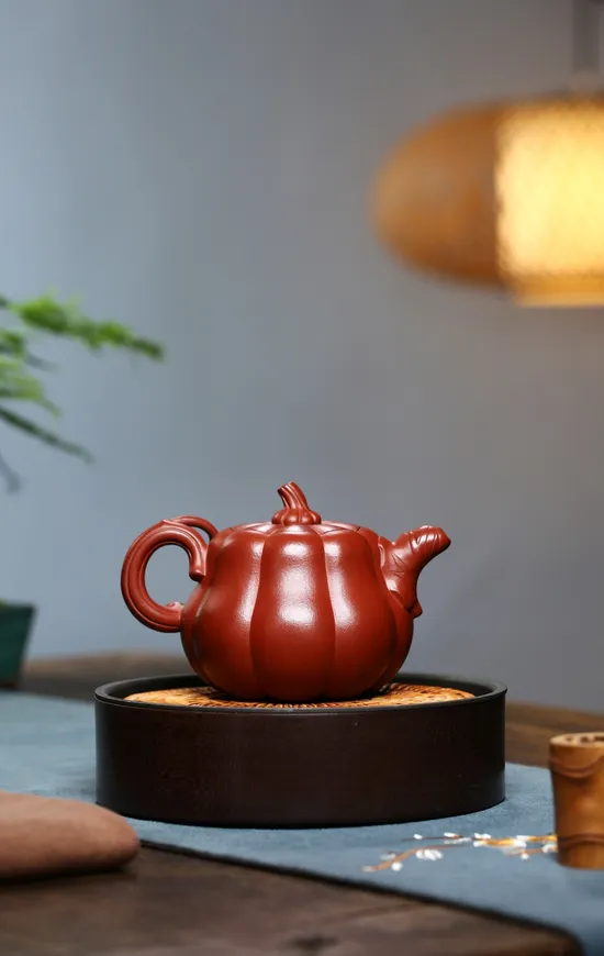 Premium Handcrafted Yixing Clay Teapot | Artisan Pumpkin Design 4