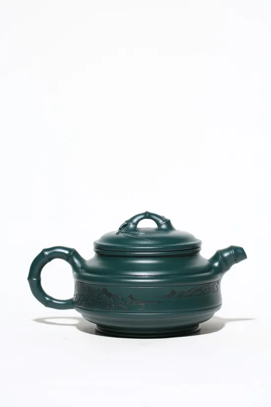 Authentic Yixing Zisha Teapot - Master-Crafted Bamboo Design 4
