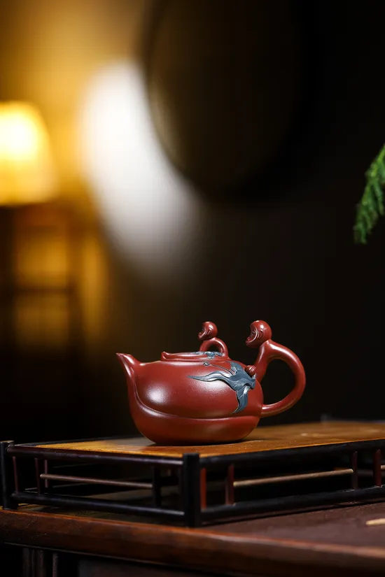 Yixing Clay Teapot Set - Monkey & Peach Artistry | 260CC Zisha Pot 6