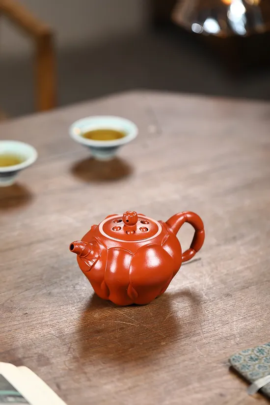Premium Yixing Clay Teapot | Handcrafted Lotus Artisan Teapot 4