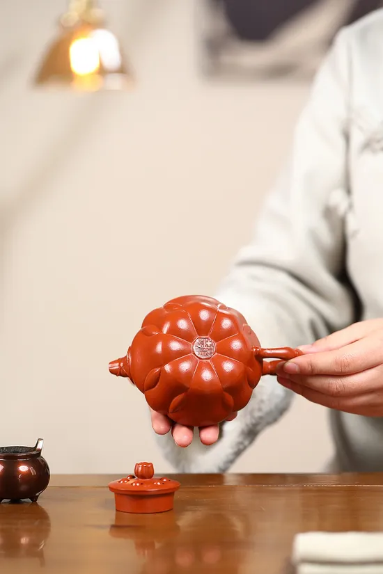 Premium Yixing Clay Teapot | Handcrafted Lotus Artisan Teapot 6